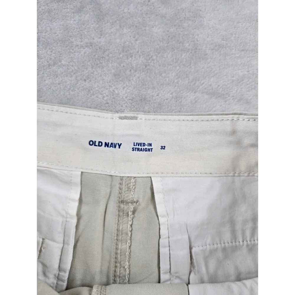 Old Navy Chino Shorts Mens 32 Khaki Beige 100% Cotton Lived-In Straight NEW